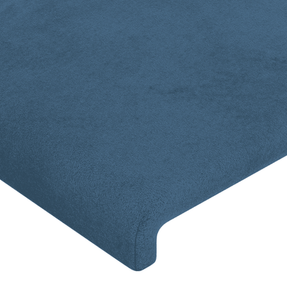 Giroletto a Molle con Materasso Blu Scuro 180x200 cm in Velluto