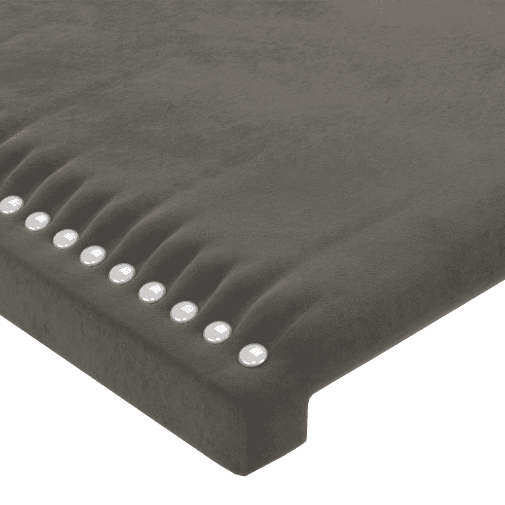 Giroletto a Molle con Materasso Grigio Scuro 140x190 cm Velluto