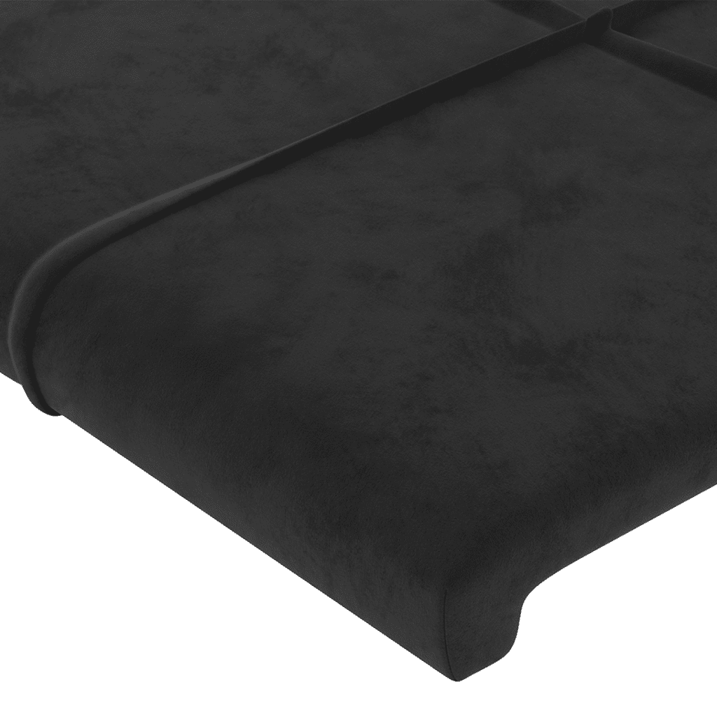 Giroletto a Molle con Materasso Nero 90x200 cm in Velluto