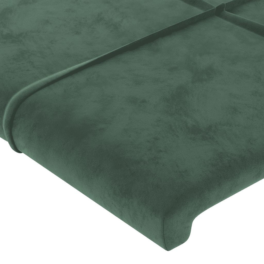 Giroletto a Molle con Materasso Verde Scuro 140x190 cm Velluto