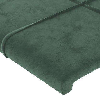 Giroletto a Molle con Materasso Verde Scuro 140x190 cm Velluto