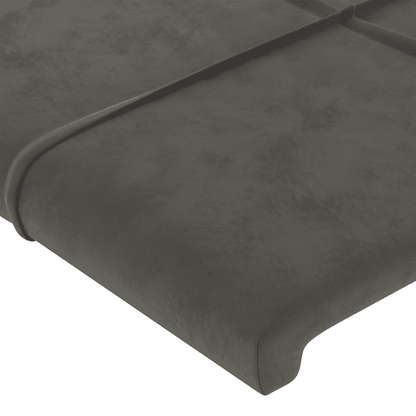 Giroletto a Molle con Materasso Grigio Scuro 180x200 cm Velluto