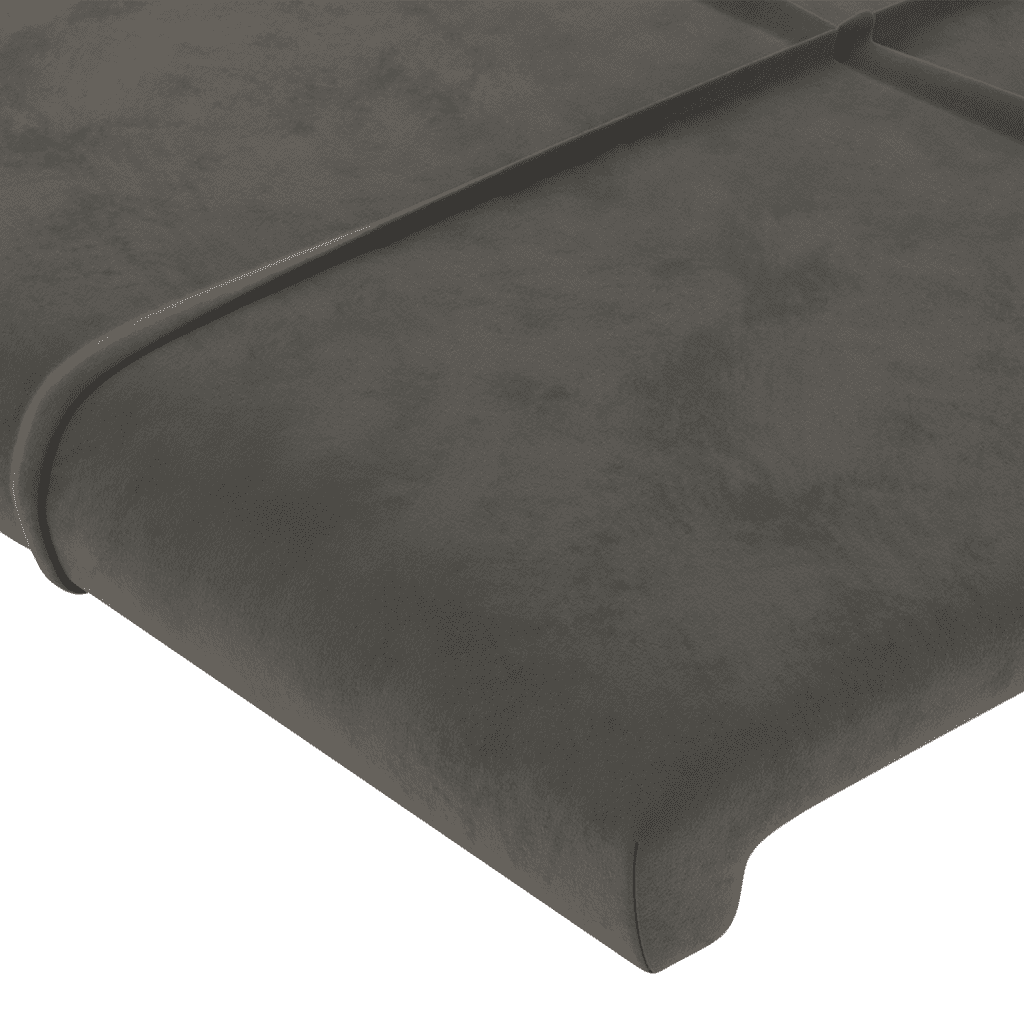 Giroletto a Molle con Materasso Grigio Scuro 160x200 cm Velluto