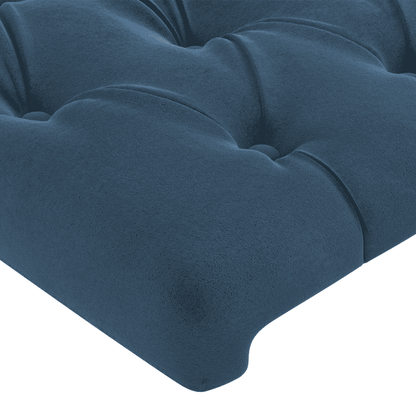 Giroletto a Molle con Materasso Blu Scuro 80x200 cm in Velluto
