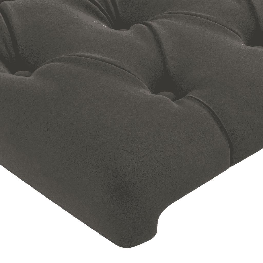 Giroletto a Molle con Materasso Grigio Scuro 140x200 cm Velluto