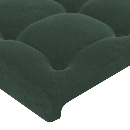 Giroletto a Molle con Materasso Verde Scuro 140x190 cm Velluto