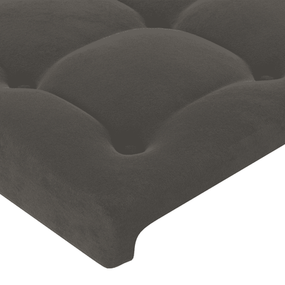 Giroletto a Molle con Materasso Grigio Scuro 120x200 cm Velluto