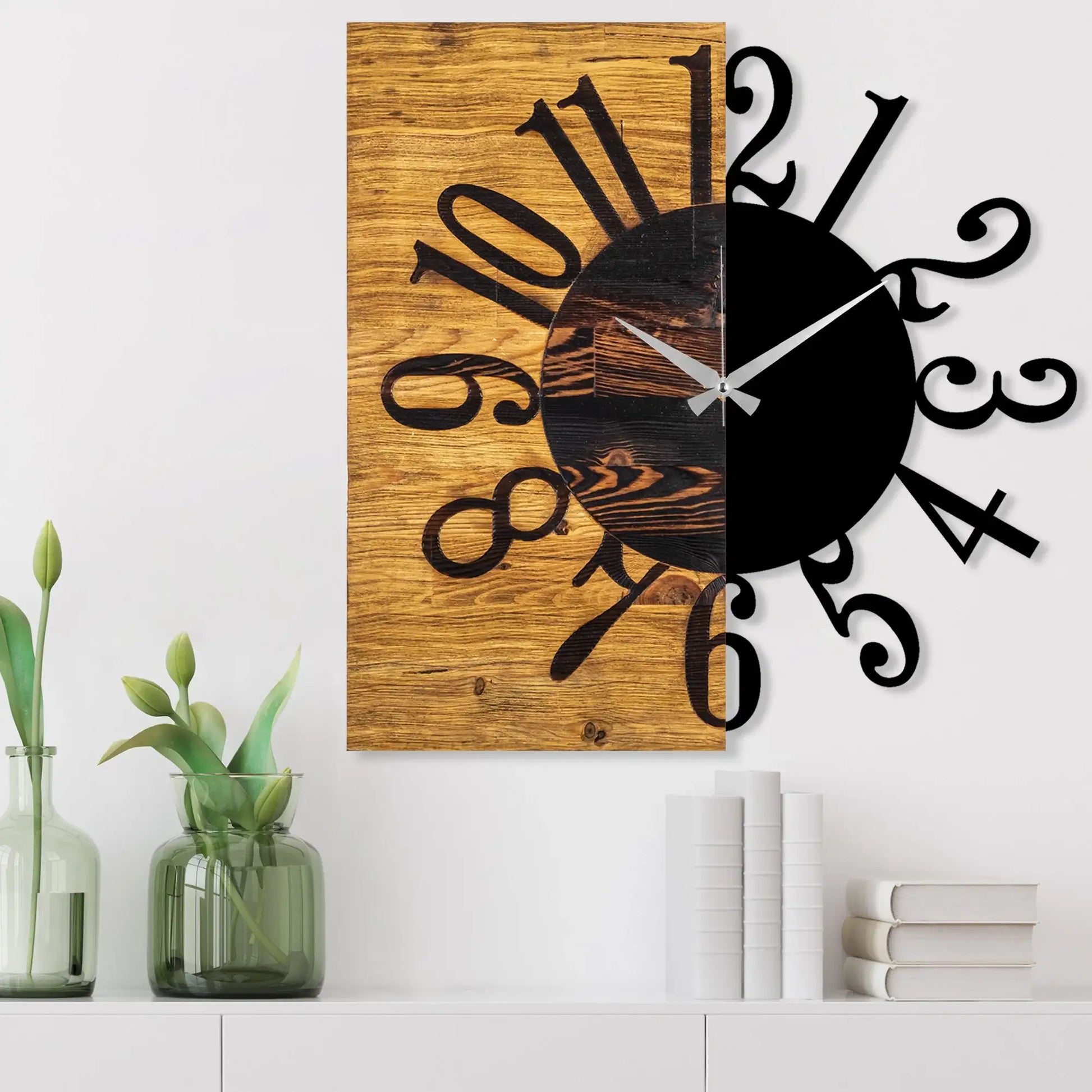 Decorative Wooden Wall Clock - homemem39