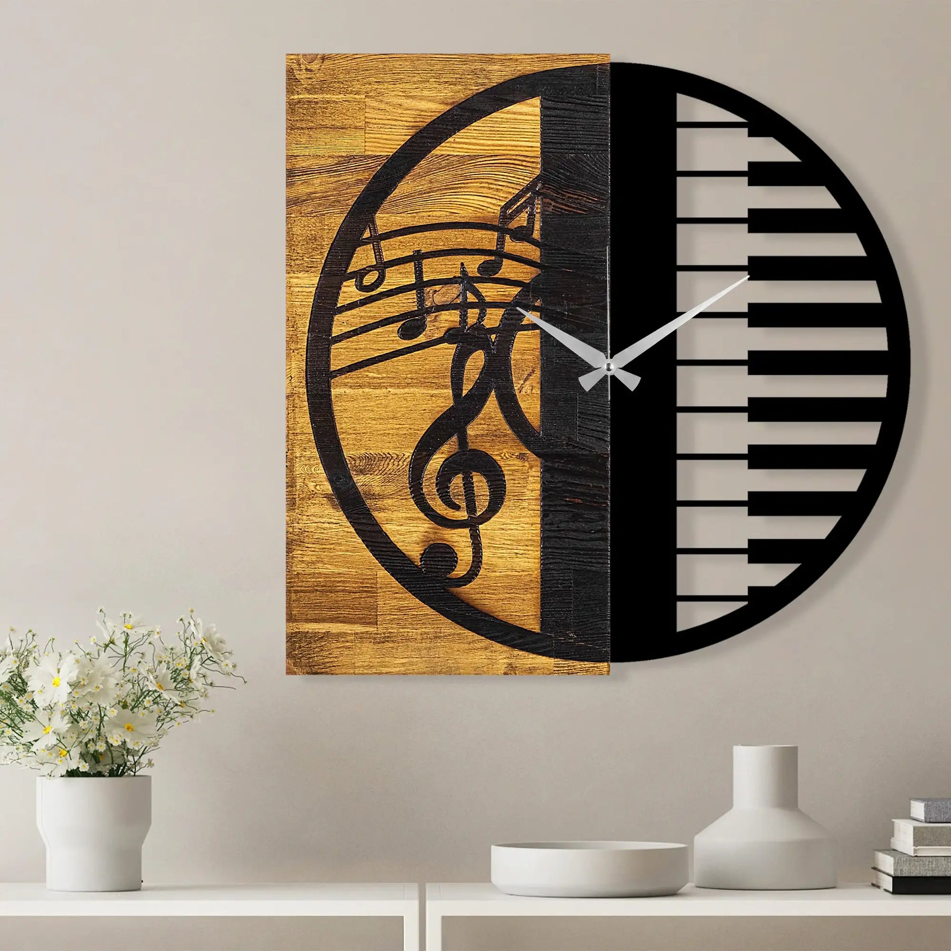 Decorative Wooden Wall Clock - homemem39