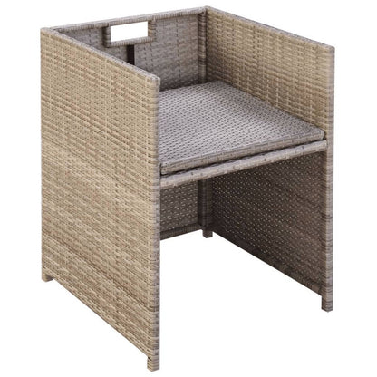Sedie da Giardino 2 pz con Cuscini in Polyrattan Beige - homemem39