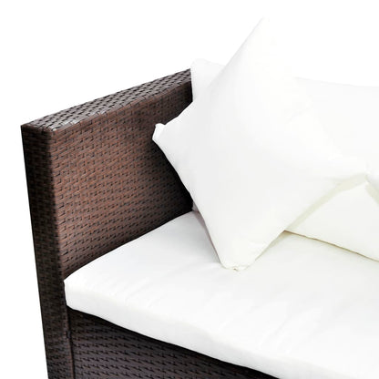 Set Divani da Giardino 4 pz con Cuscini in Polyrattan Marrone - homemem39
