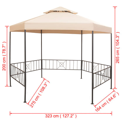 Gazebo Padiglione Tenda da Giardino 323x265 cm - homemem39