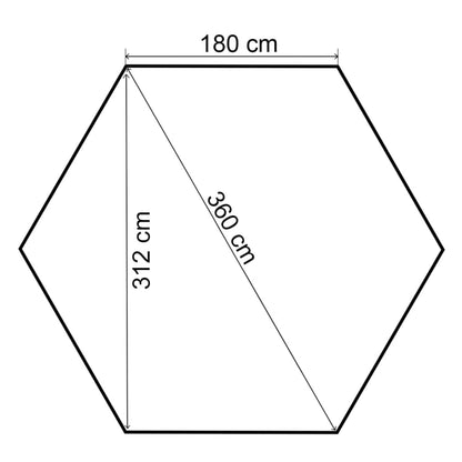 Gazebo Padiglione da Giardino con Tende Esagonale 360x265 cm - homemem39