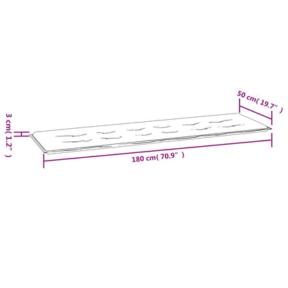 Cuscino per Panca Grigio 180x50x3 cm in Tessuto Oxford - homemem39
