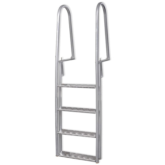 Scala a 4 Gradini per Piscina/Banchina in Alluminio 167 cm - homemem39