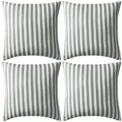 Cuscini da Esterno 4 pz Stampa a Righe 45x45 cm Grigi - homemem39