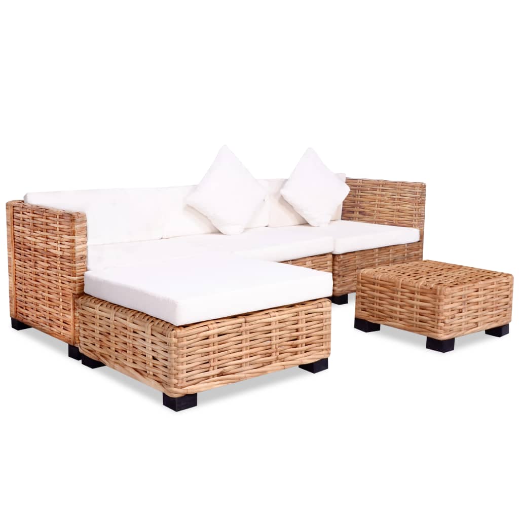 Set Divano 14 pz in Rattan Naturale - homemem39