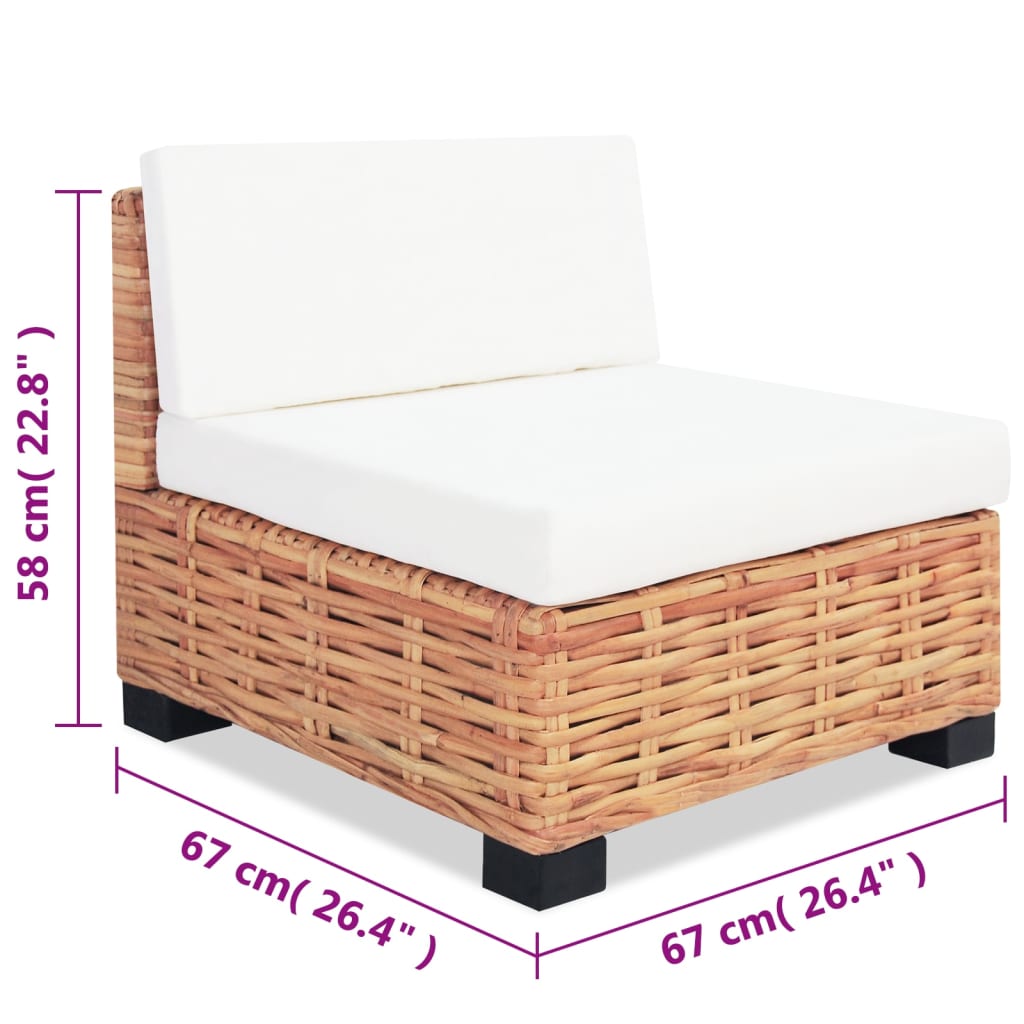 Set Divano 14 pz in Rattan Naturale - homemem39