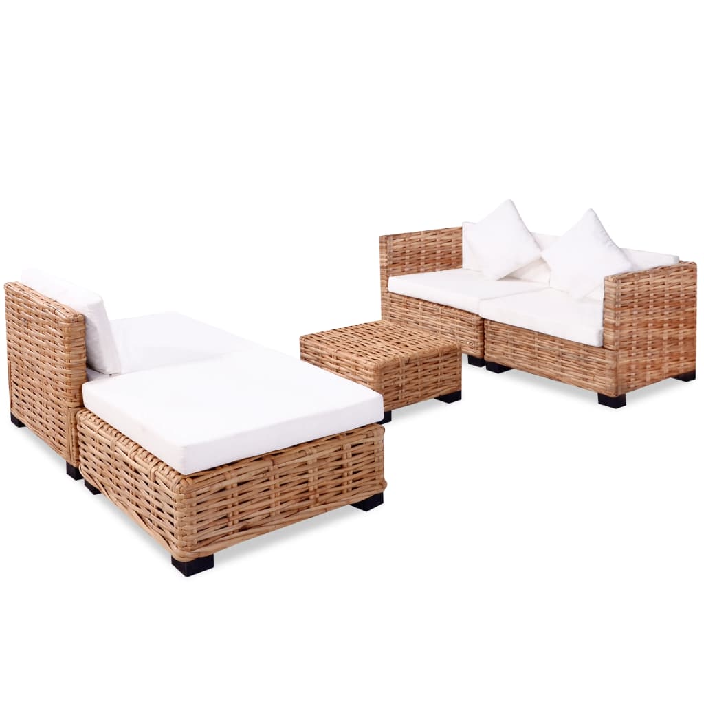 Set Divano 14 pz in Rattan Naturale - homemem39