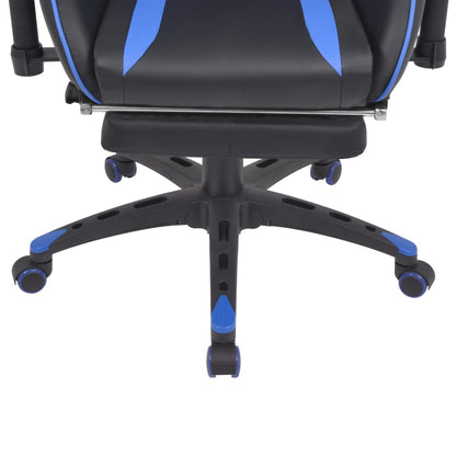 Sedia da Ufficio Racing Reclinabile con Poggiapiedi Blu - homemem39