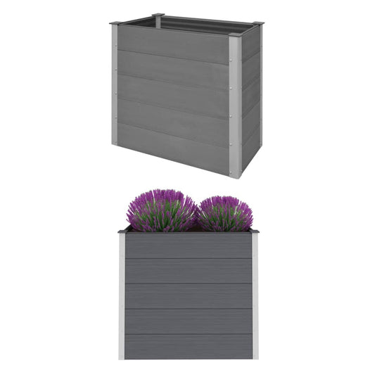 Letto Rialzato da Giardino in WPC 100x50x91 cm Grigio - homemem39