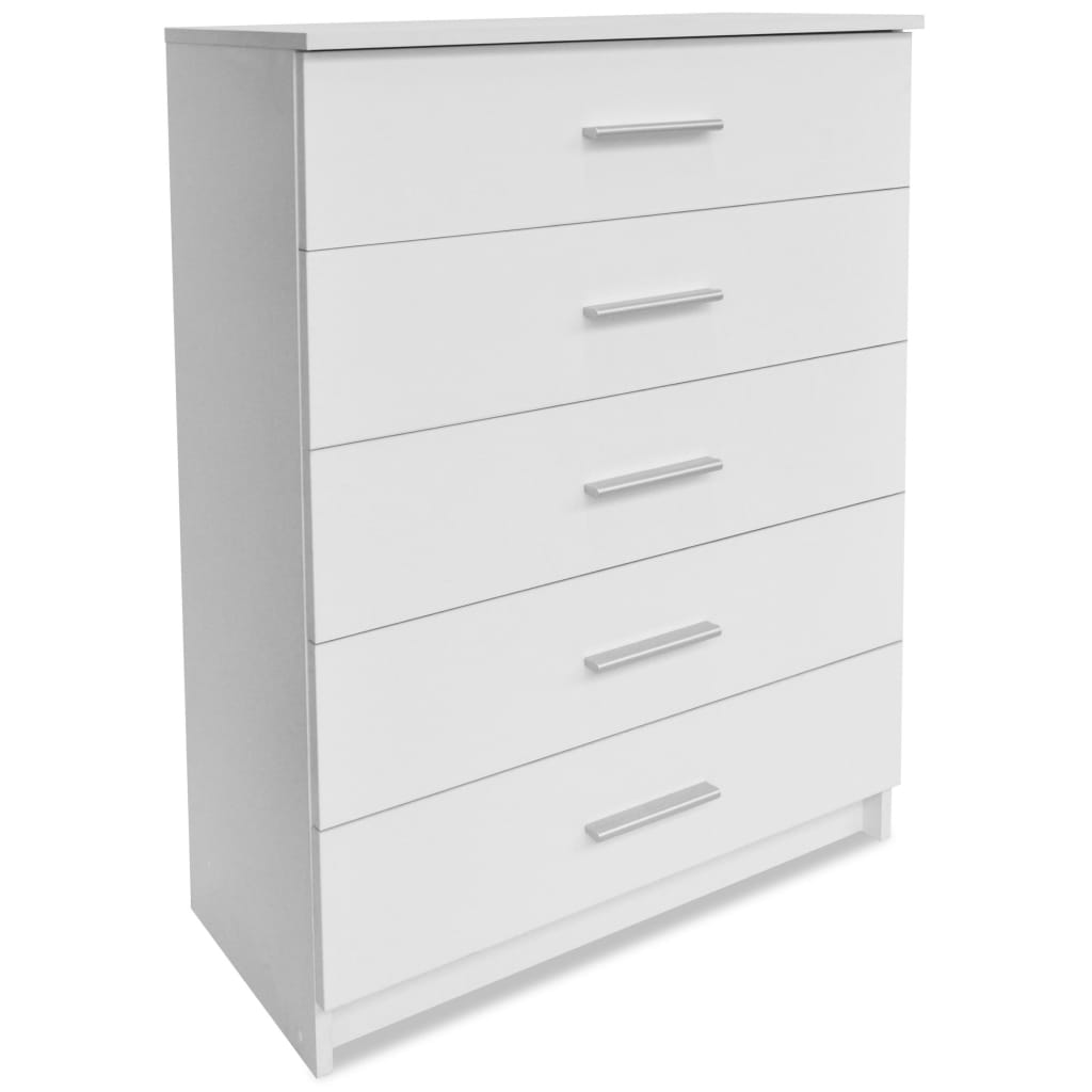 Cassettiera in Truciolato 71x35x106 cm Bianca - homemem39