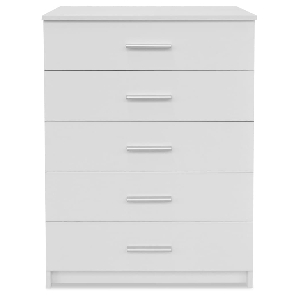 Cassettiera in Truciolato 71x35x106 cm Bianca - homemem39