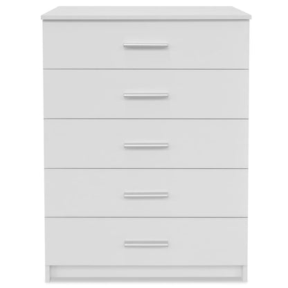 Cassettiera in Truciolato 71x35x106 cm Bianca - homemem39