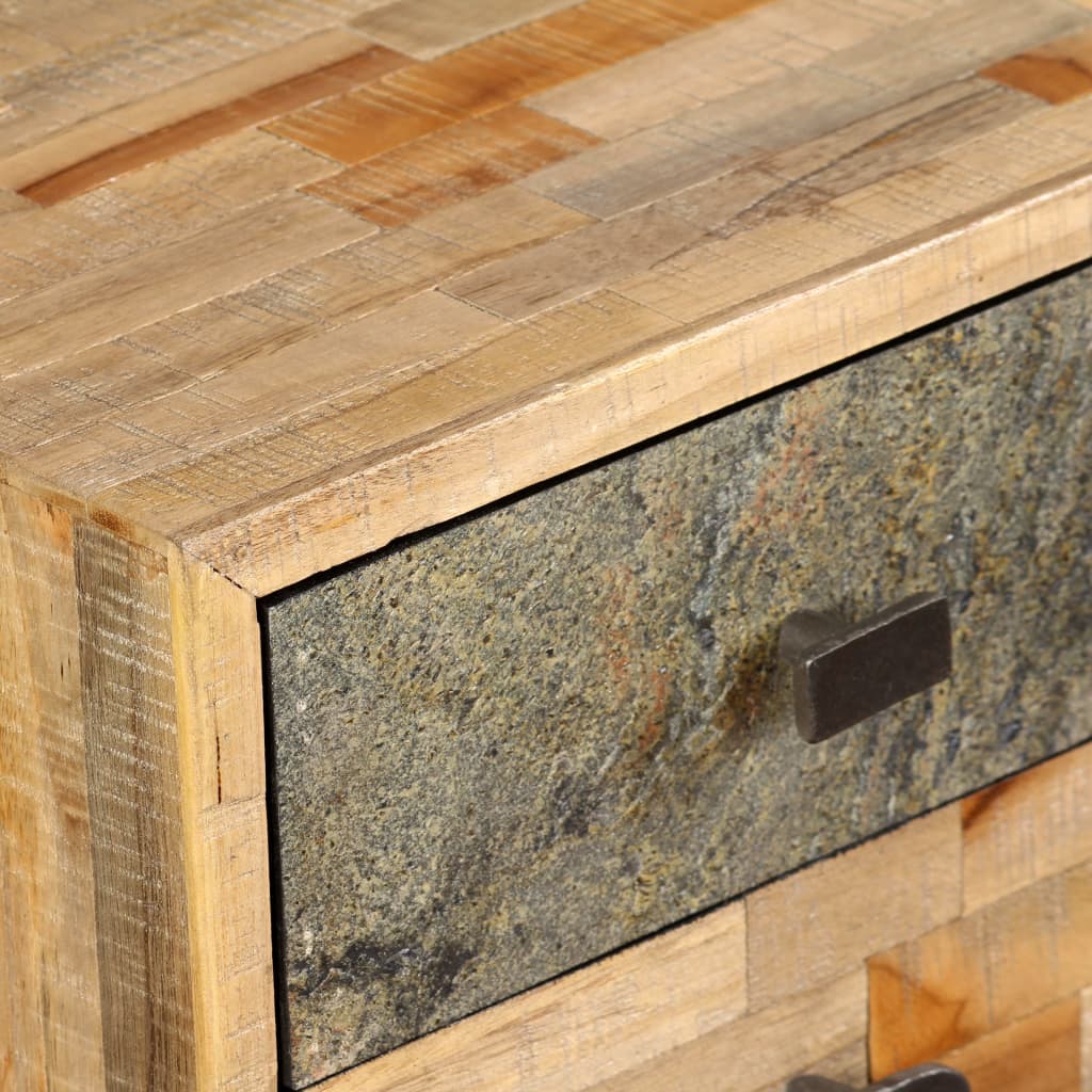 Scrivania in Legno Massello di Teak Rigenerato 110x50x76 cm - homemem39