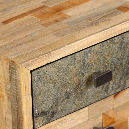 Scrivania in Legno Massello di Teak Rigenerato 110x50x76 cm - homemem39