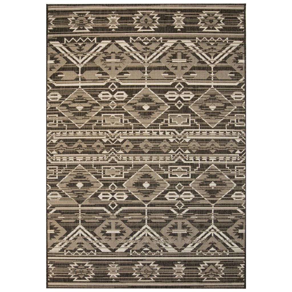 Tappeto da Interni/Esterni Effetto Sisal 80x150 cm Geometrico - homemem39