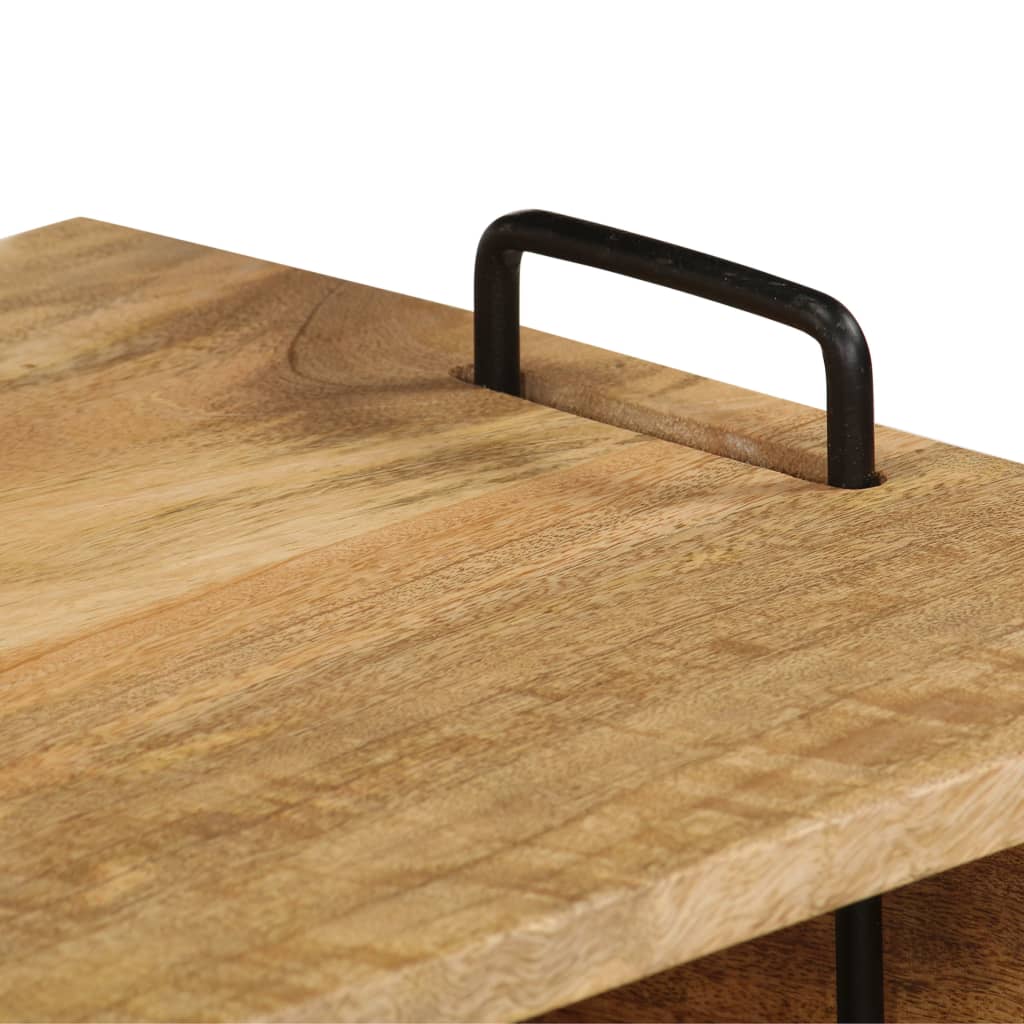 Tavolino da Caffè in Legno Massello di Mango 100x60x45 cm - homemem39
