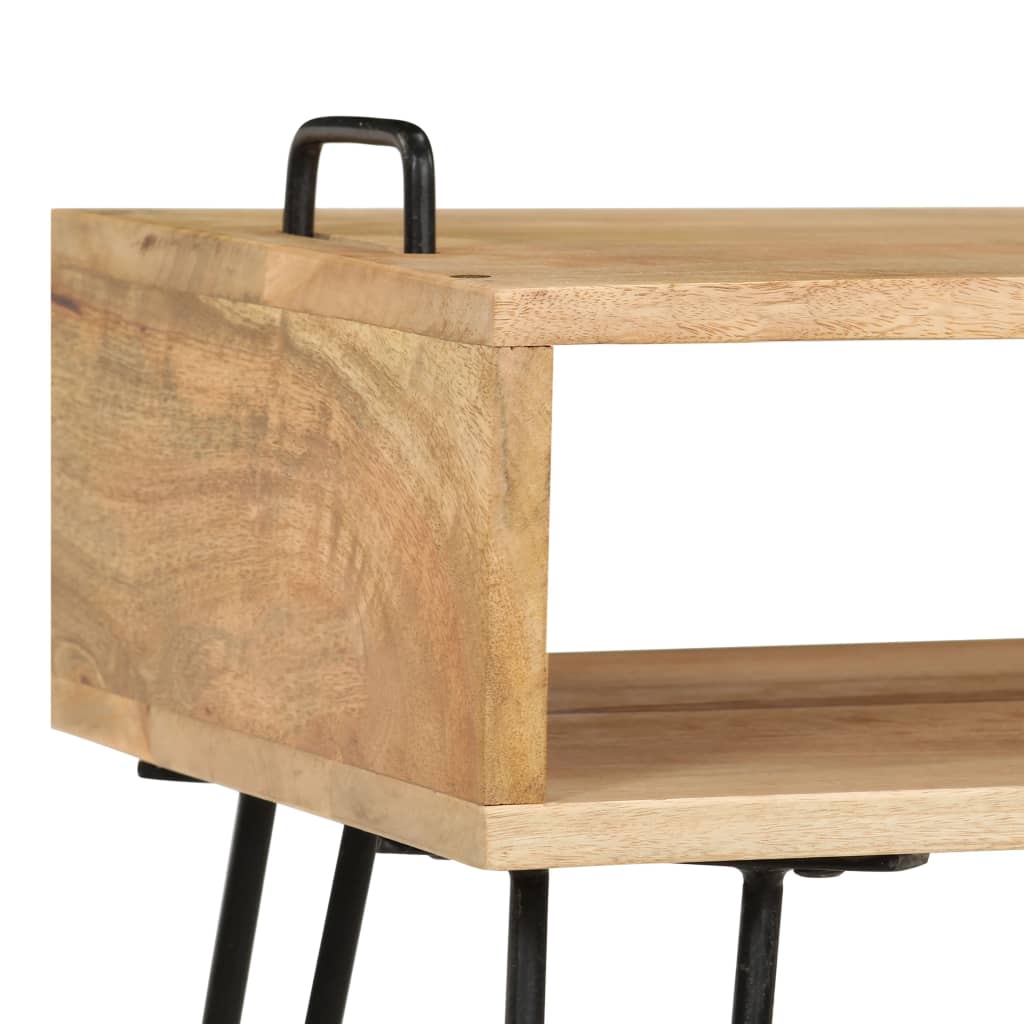 Tavolino da Caffè in Legno Massello di Mango 100x60x45 cm - homemem39