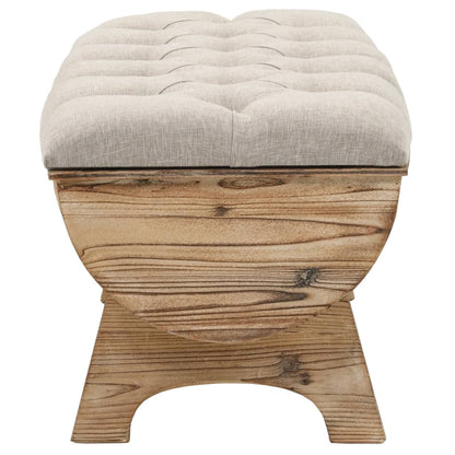 Cassapanca in Legno Massello e Tessuto 103x51x44 cm - homemem39