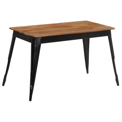 Tavolo da Pranzo in Massello d'Acacia e Acciaio 120x60x76 cm - homemem39