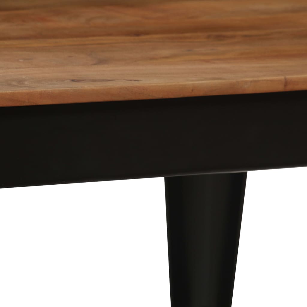 Tavolo da Pranzo in Massello d'Acacia e Acciaio 120x60x76 cm - homemem39