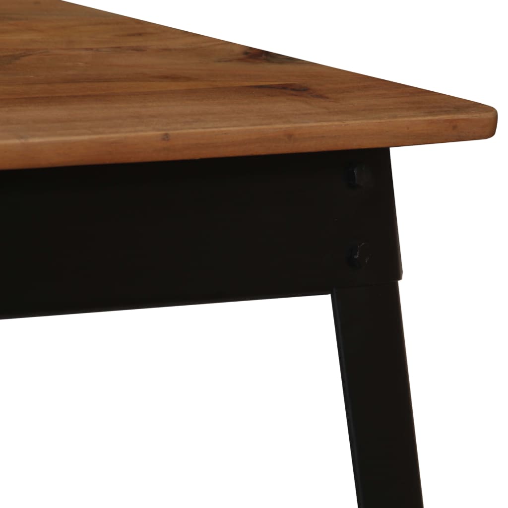 Tavolo da Pranzo in Massello d'Acacia e Acciaio 120x60x76 cm - homemem39