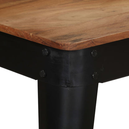 Tavolo da Pranzo in Massello d'Acacia e Acciaio 120x60x76 cm - homemem39