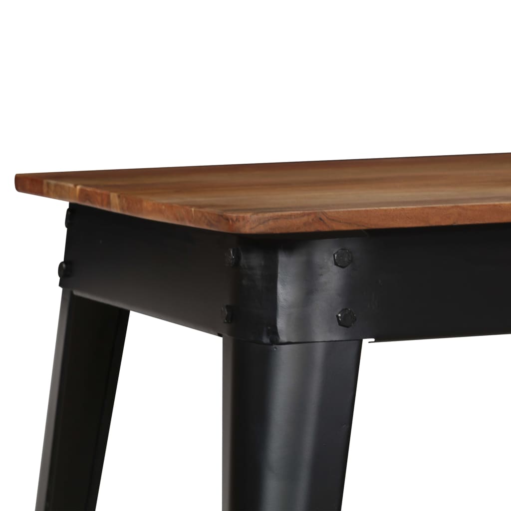Tavolo da Pranzo in Massello d'Acacia e Acciaio 120x60x76 cm - homemem39