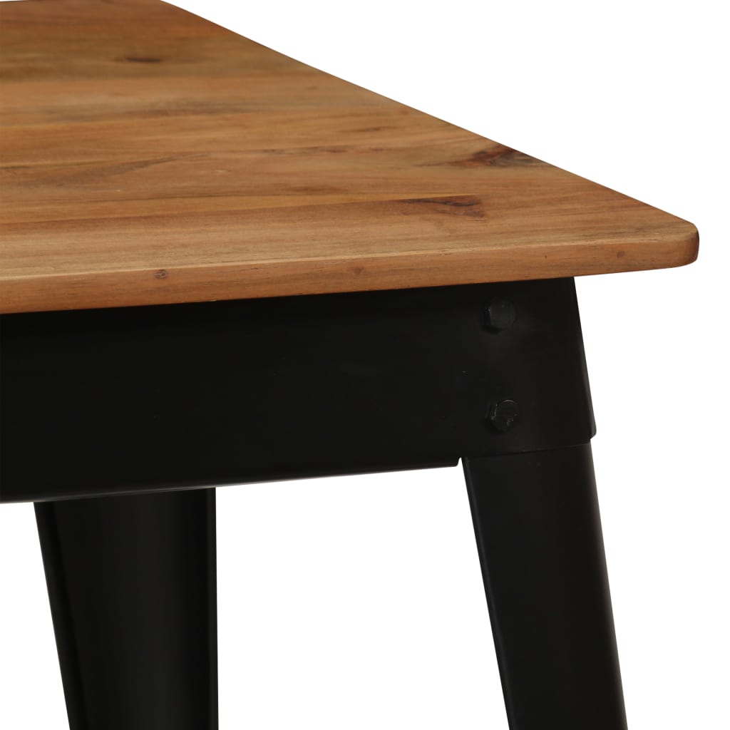 Tavolo da Pranzo in Massello d'Acacia e Acciaio 120x60x76 cm - homemem39