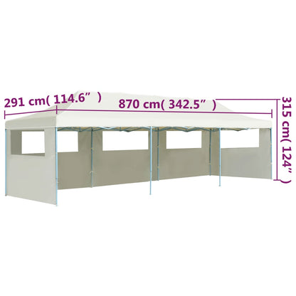 Tenda Pieghevole Pop-Up con 5 Pareti Laterali 3x9 m Crema - homemem39