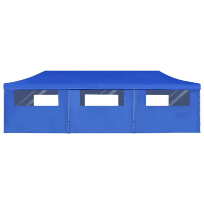 Tenda Pieghevole Pop-Up con 8 Pareti Laterali 3x9 m Blu - homemem39