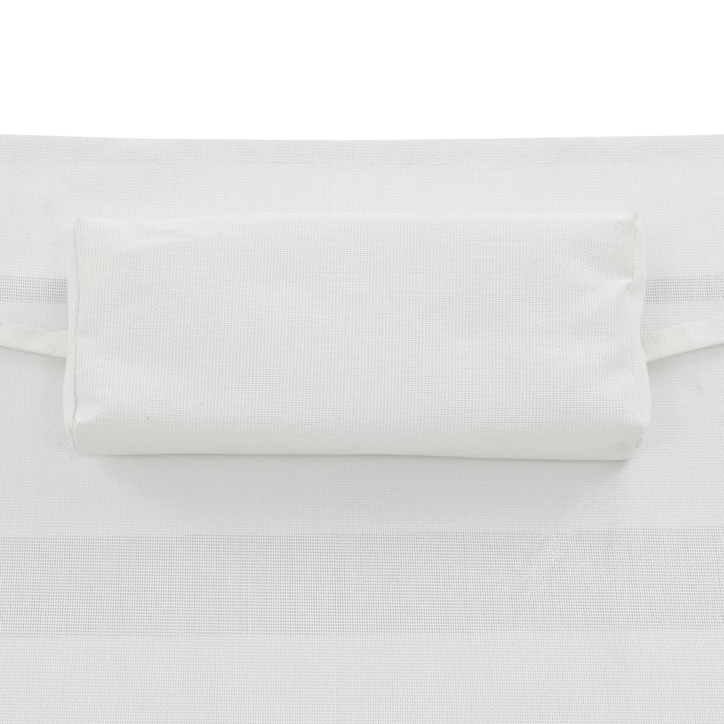 Lettini Prendisole 2 pz e Tavolo in Polyrattan e Textilene Nero - homemem39