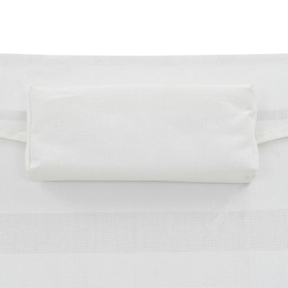 Lettini Prendisole 2 pz e Tavolo in Polyrattan e Textilene Nero - homemem39