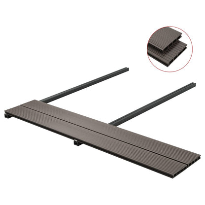 Pavimento Esterni in WPC Cavo Accessori 10m² 2,2m Marrone Scuro - homemem39