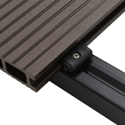 Pavimento Esterni in WPC Cavo Accessori 10m² 2,2m Marrone Scuro - homemem39