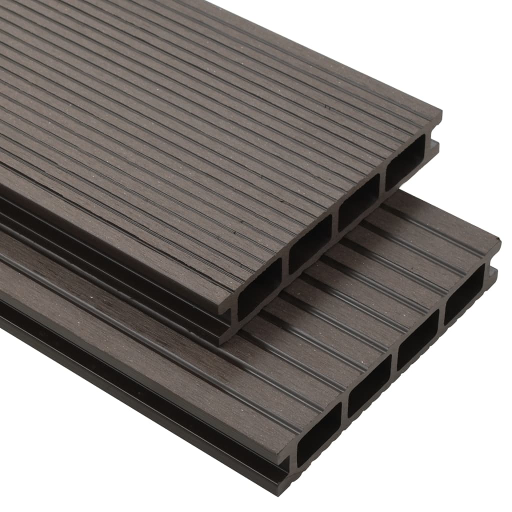 Pavimento Esterni in WPC Cavo Accessori 16m² 2,2m Marrone Scuro - homemem39
