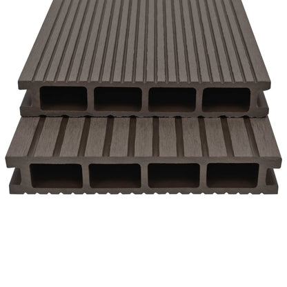 Pavimento Esterni in WPC Cavo Accessori 16m² 2,2m Marrone Scuro - homemem39