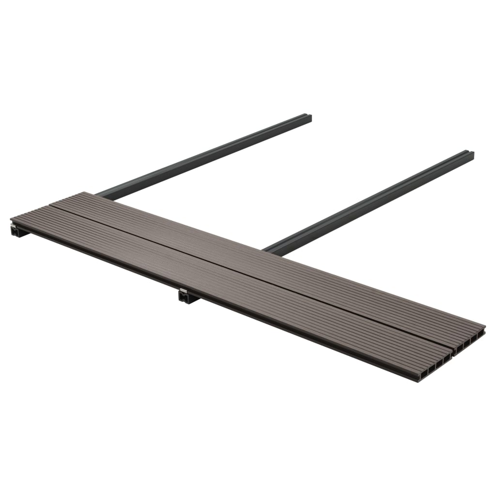 Pavimento Esterni in WPC Cavo Accessori 16m² 2,2m Marrone Scuro - homemem39