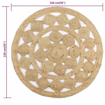 Tappeto Lavorato a Mano in Juta Intrecciata 150 cm - homemem39